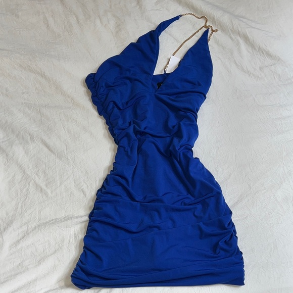 Nookie Dresses & Skirts - Nookie Elegant Blue Halter Dress